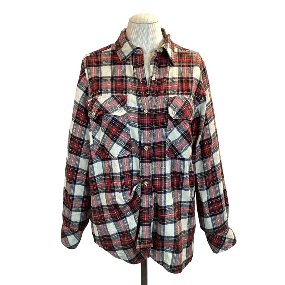 Isabel Marant Etoile Flannel Plaid Shirt Wool Blend Flannel